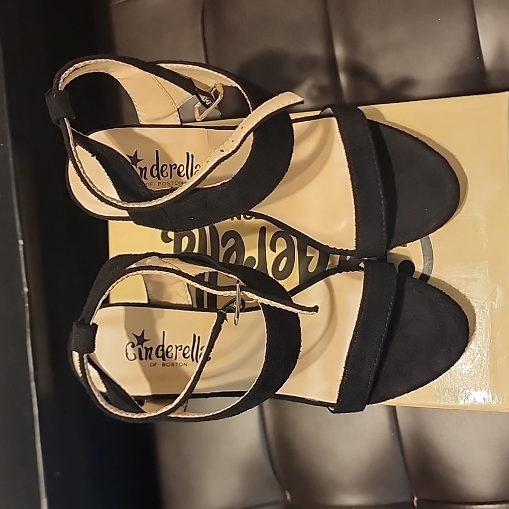 Black Suede sandals 3 ¼”